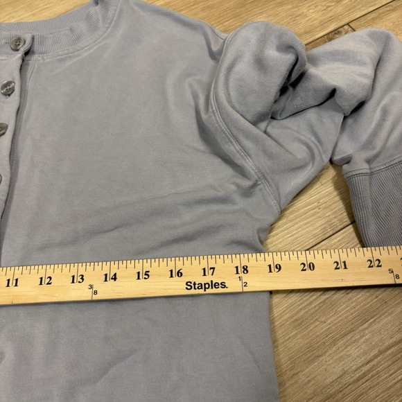 Athleta Sweater Womens Small Balance Henley Sweatshirt Blue Plush Relaxed Fit - Picture 5 of 9